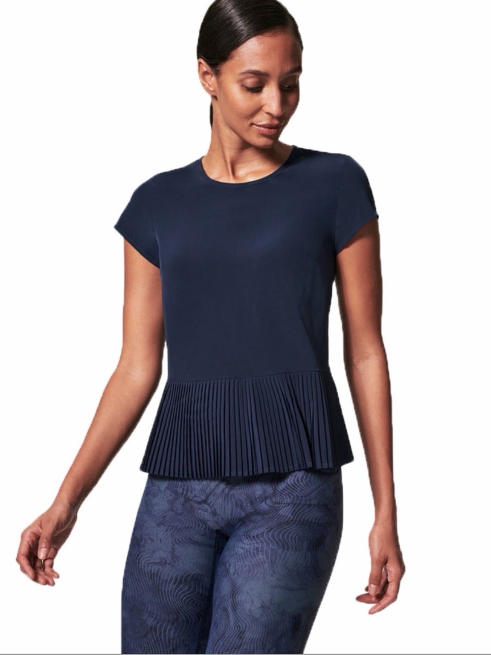 Black NWT size S Spanx Yes Pleats tee